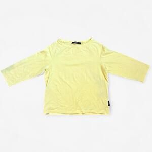 MaxMara Bright Yellow 3/4 Sleeve Designer Tee